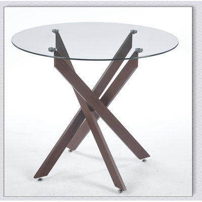 Table de salle à manger avec pieds croisés en métal et table de cuisine moderne et peu encombrante pour le salon