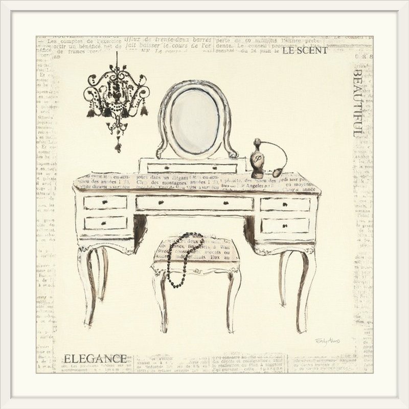 « iii-table », impression Emily's Boudoir, H 38 po x l 38 po x P 1 po, Cadre blanc
