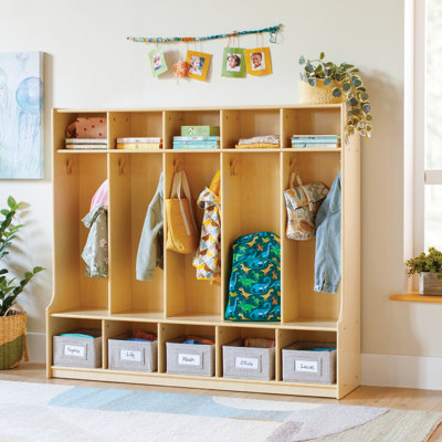 EdQ 5-Section Locker with Bench - Natural