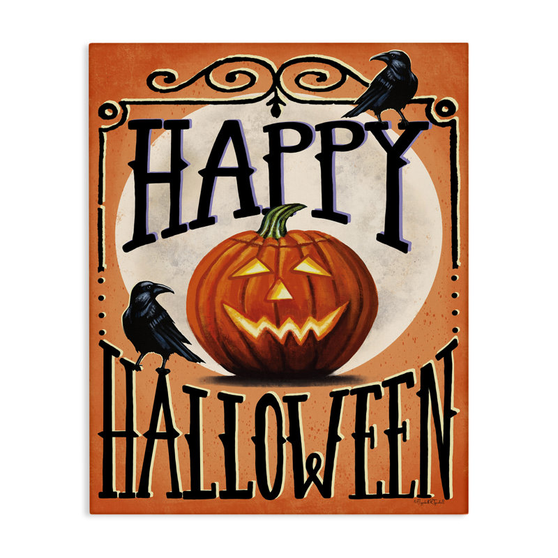 «Happy Halloween with Crows», conception par Elizabeth Tyndall, H 20 po x l 16 po