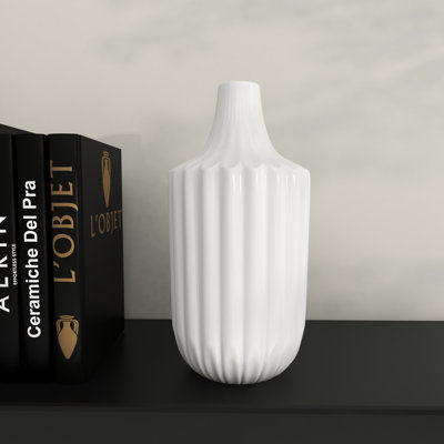 Ceramic Fluted Decorative Vase