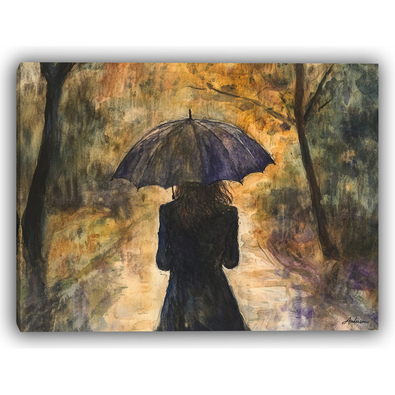 Rainy Path Wrapped Canvas Wall Art