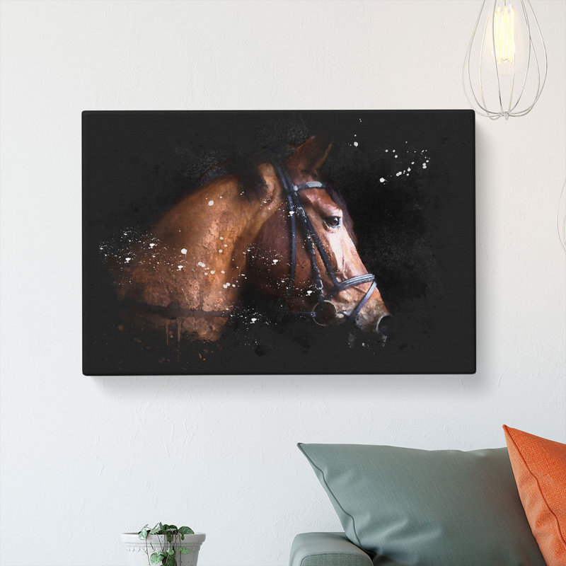 Horse Portrait - Wrapped Canvas, 45cm H x 76cm W x 4cm D