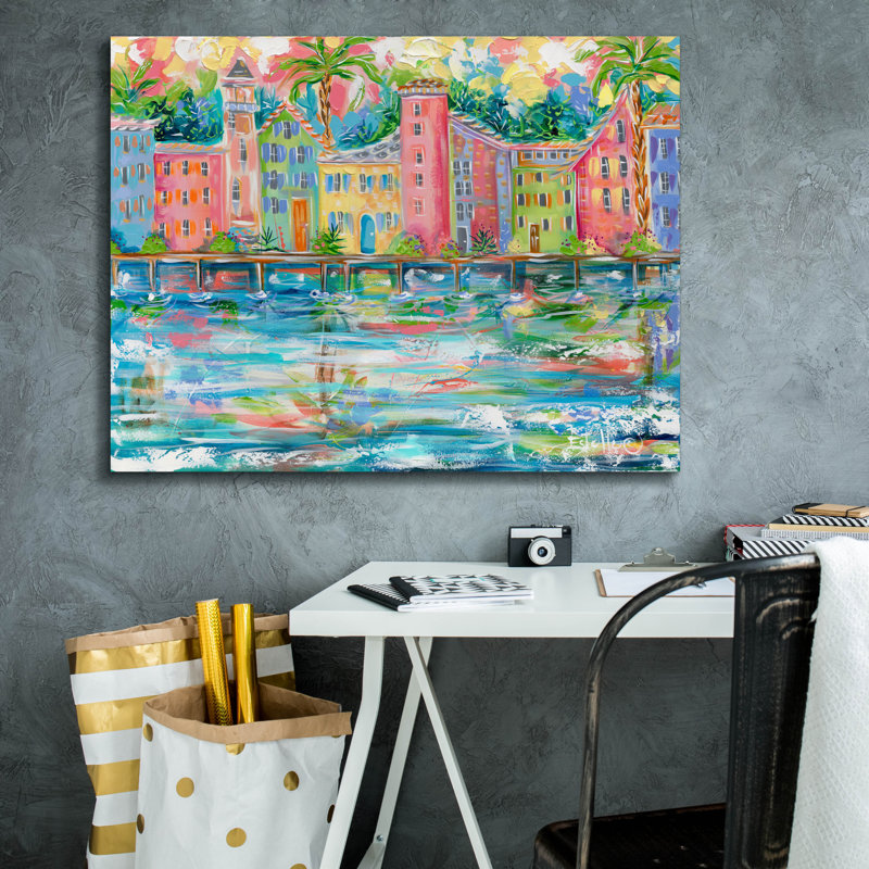 «Dock City» par Estelle Grengs, H 26 po x l 34 po x P 1,5 po