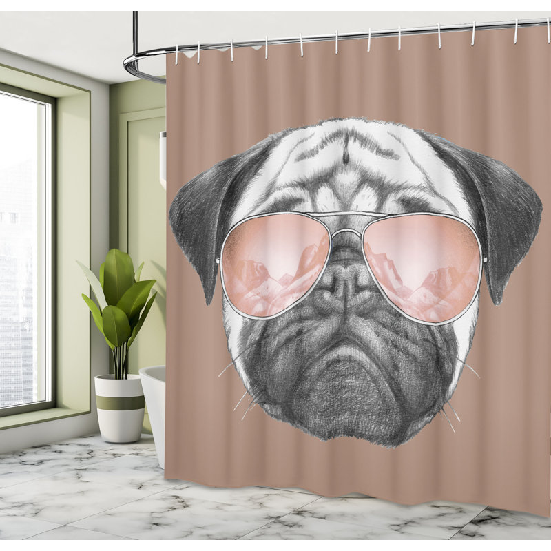 Ensemble de rideau de douche et crochets carlin, Chocolat clair, H 75 po x l 69 po