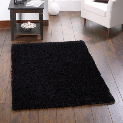 Coopers Black Shaggy Rug