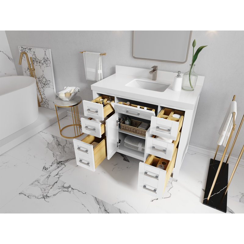 42'' Single Bathroom Vanity with Top, Calacatta Laza