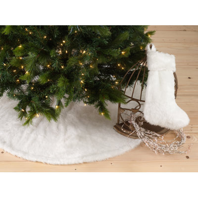 Solid Color Faux Fur Tree Skirt