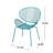 24.23"W X 25.63"D 33.76"H Teal Iron Shell Chair - Mesh Seating, Angled Legs For Outdoor Stylish Seating Chairs With Silhouette, 25.63" D 33.76" H