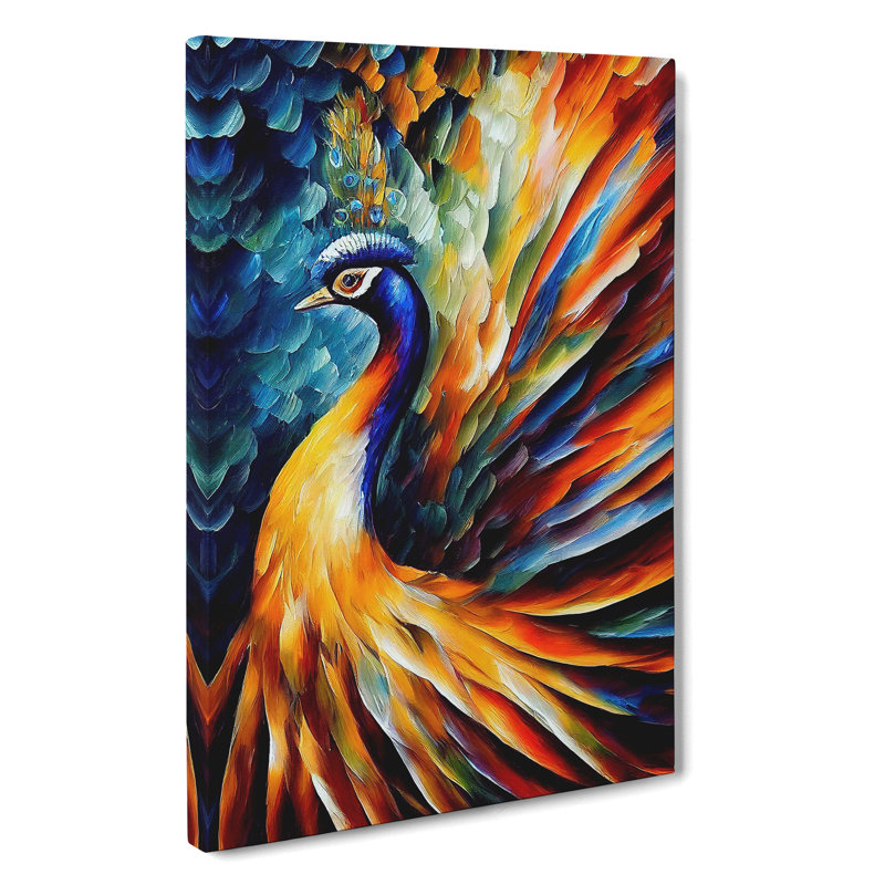 Peacock Portrait No.2 - Wrapped Canvas, 50cm H x 35cm W x 3cm D
