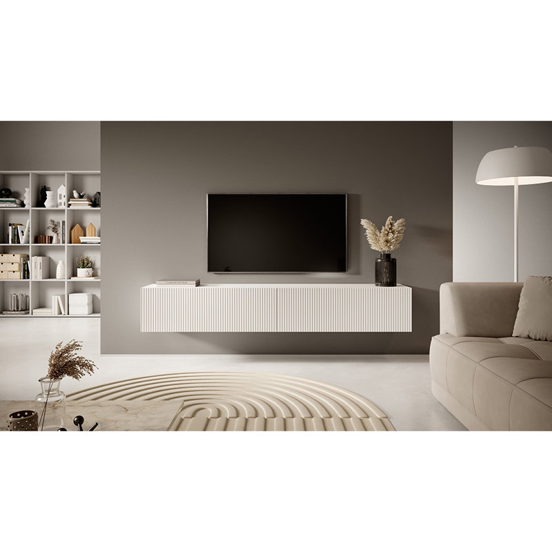 Adorl TV Stand, 30cmH x 175cmW x 31.6cmD, White