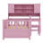 Multifunctional Wood Platform Bed With Bookshelf At The Head Of The Bed, Built-In Desk And Matching Chair-1985540529