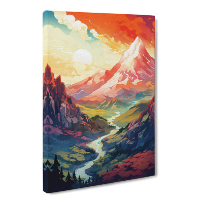 Japanese Mountains Futurism No.2 - Print