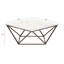 Table basse blanche et bronze antique