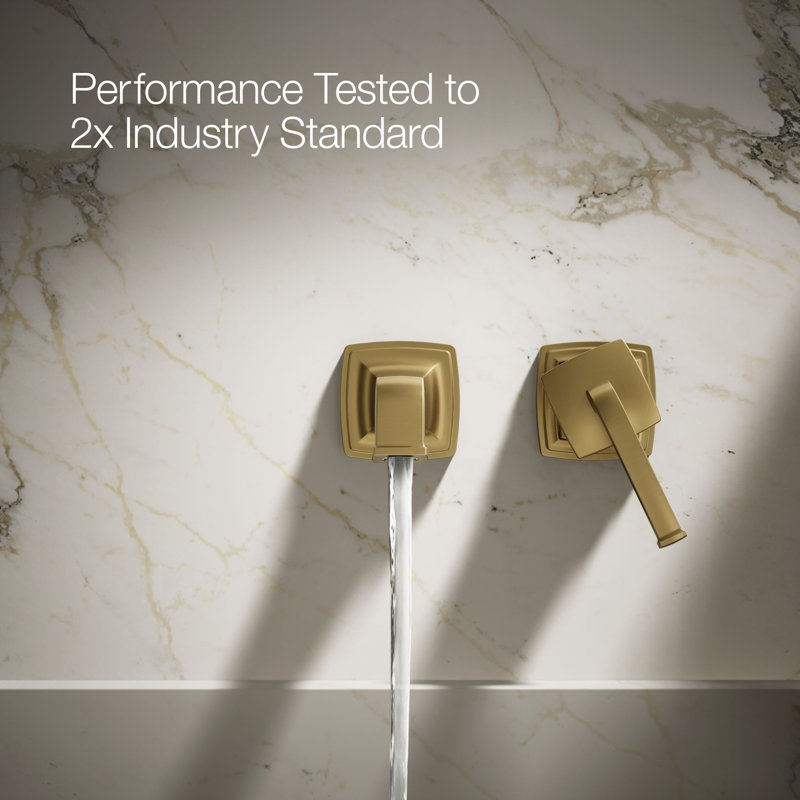 Riff Wall-Mount Single-Handle Bathroom Sink Faucet, Vibrant Brushed Moderne Brass