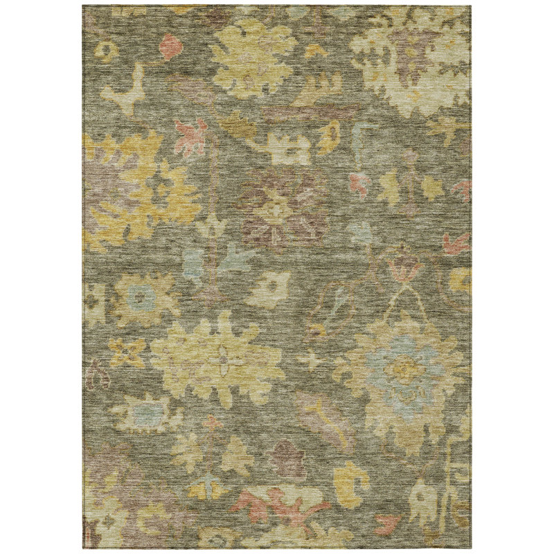 Tapis intérieur / extérieur lavable Tirana Aloe , 10 pi x 14 pi