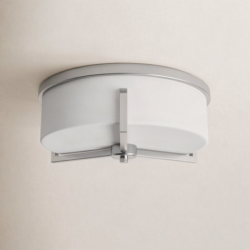Rosolio Glass Flush Mount, Satin Nickel