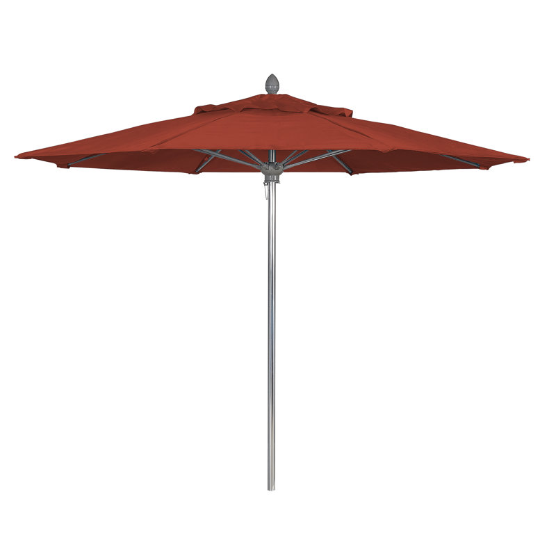 Parasol de marché 9 pi Prestige, Sunbrella® terre cuite, Aluminium brillant