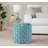 Round 16" Ottoman In Ice Blue Velvet-345718688