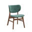Ensemble de 2 chaises d'appoint en tissu vert et finition noyer Bevis