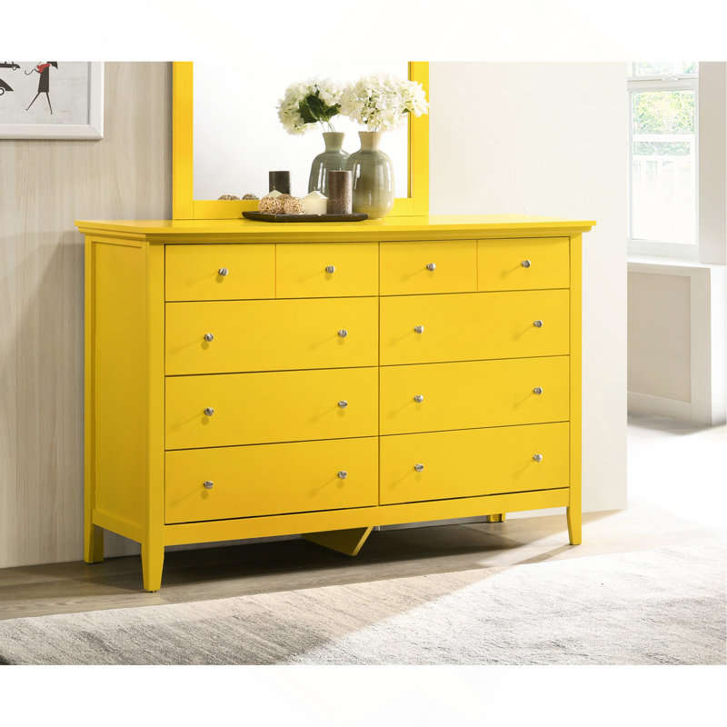Commode de rangement jaune Cheerful pour espaces modernes, Jaune