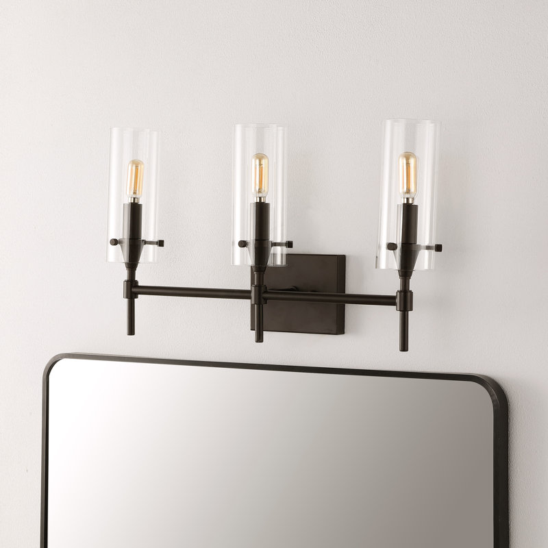 Chuperosa Bohemian Farmhouse Iron/Glass LED Vanity, Oil Rubbed Bronze, 3