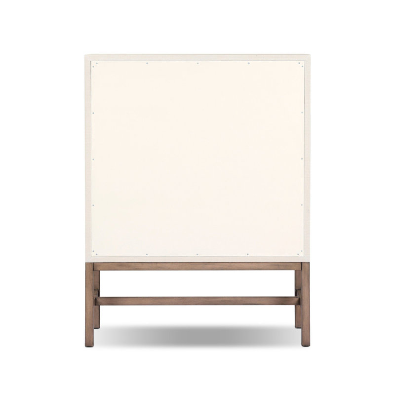 Fiona Bar Cabinet, Ivory Painted Raffia