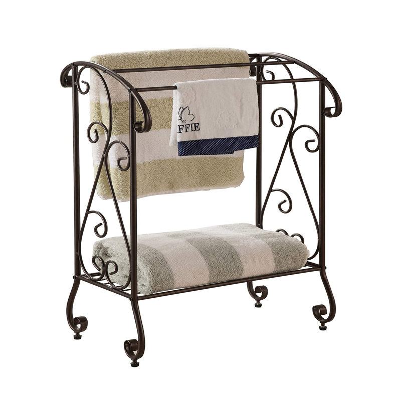 Free Standing Towel Stand with Storage Shelf
