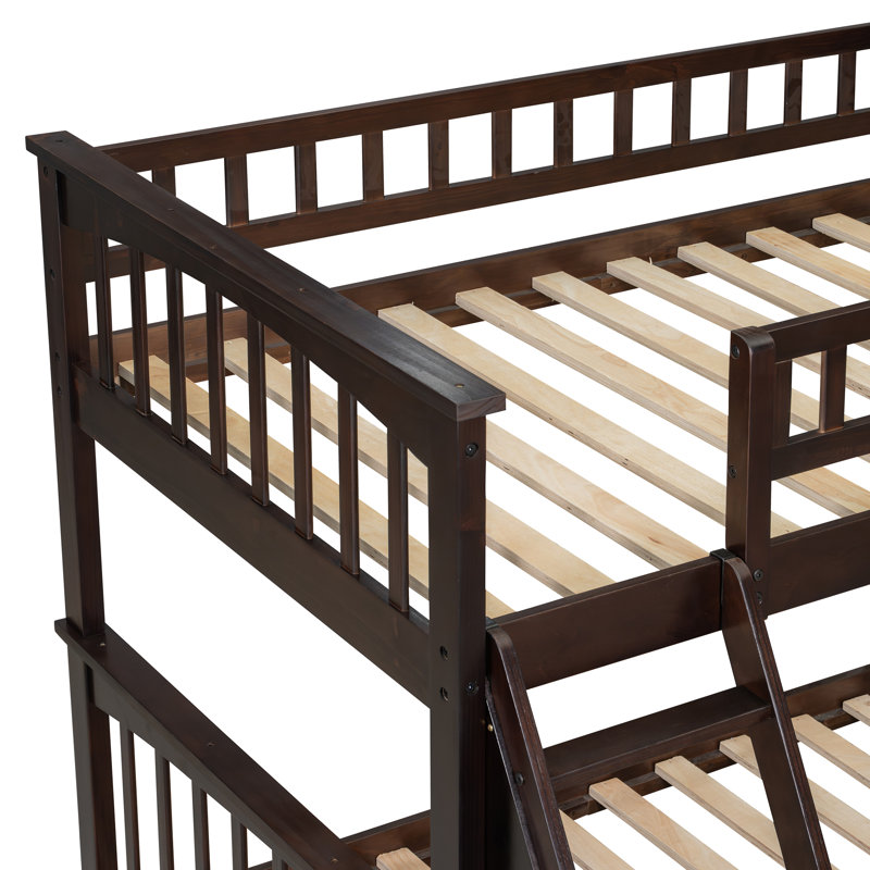 Addieville 2 Drawers Wood Standard Bunk Bed by Harriet Bee, Full over Full, Espresso