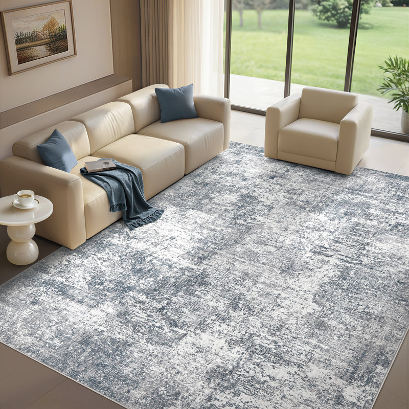 Area Rug Living Room Rugs Soft Indoor Carpet Modern Abstract Rug with Non Slip Rubber Backing for Under Dining Table Nursery Home Office Bedroom