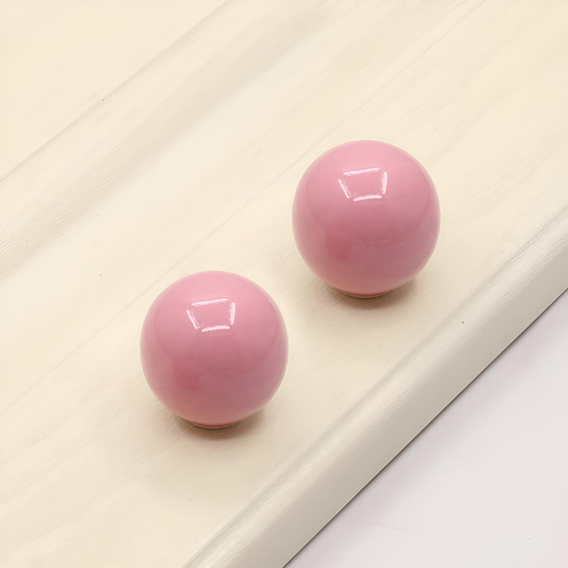 Colourful Ceramic Cabinet Door Handle, Round Single Hole Design