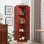 Armoire de rangement à 4 niveaux pour garde-manger de coin de 72 pouces avec 8 portes, étagères hautes pour bibliothèque maison de campagne, salle de bain et salon