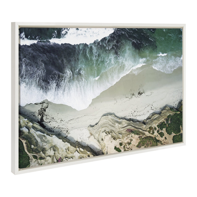 "La Jolla Curves" par Rachel Bolgov, reproduction d'art sur toile encadrée, Blanc