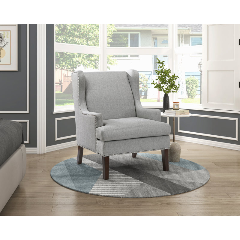Chaise d'appoint avec garniture cloutée, chaise rembourrée pour le salon, chaise d'appoint simple pour la maison