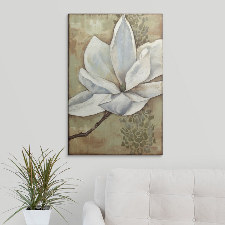 « magnolia majesté ii » jennifer grolier, reproduction d’art, H 32 po x l 24 po x P 1 po, Cadre noir