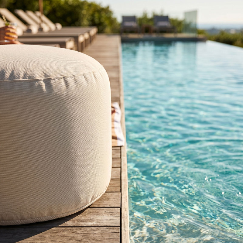 Pouf d'extérieur Soleil, Beige