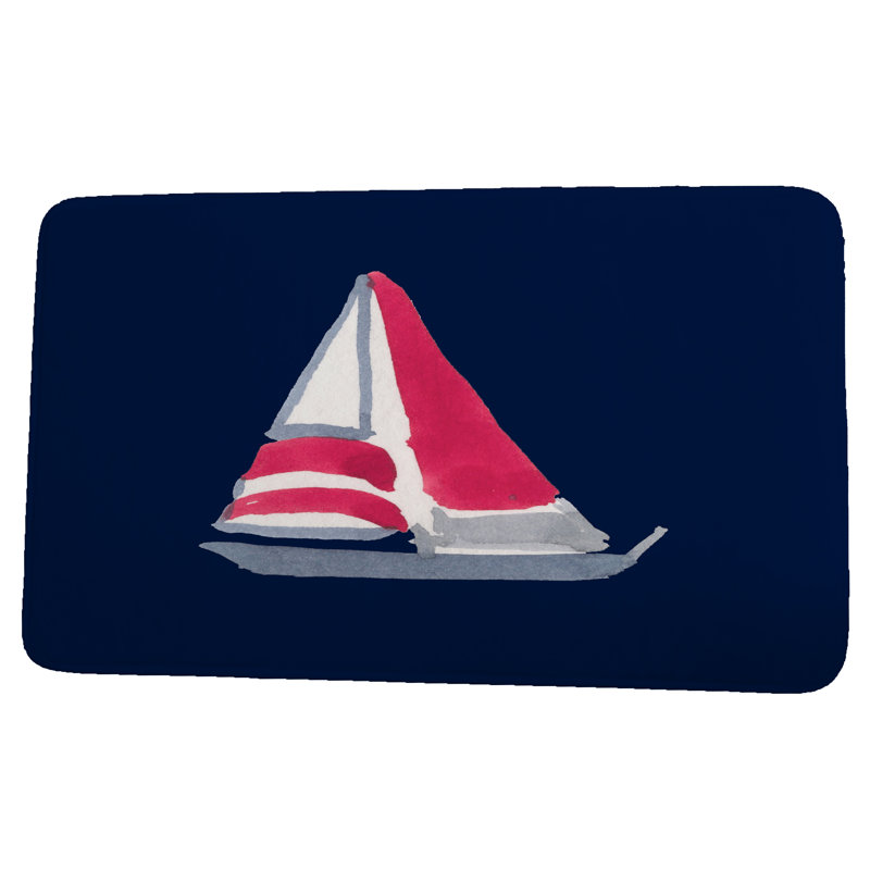 Barlow Non-Slip Bath Mat, 34" W x 21" L, Navy