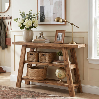 47.24" W 3-Tier Solid Wood Console Table