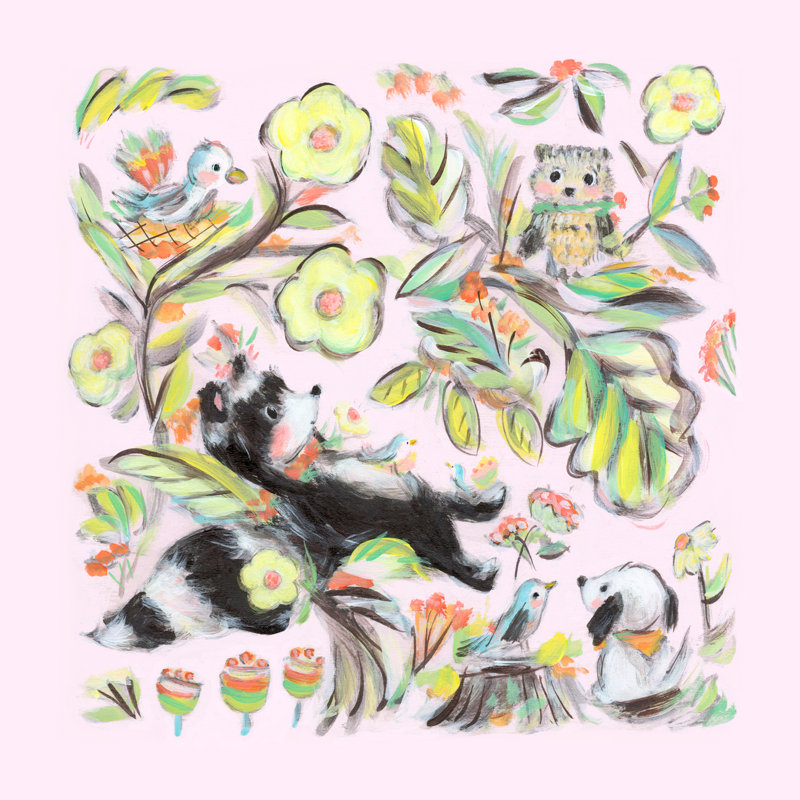 «A Raccoon's World», art sur toile, H 12 po x L 12 po x l 1,25 po