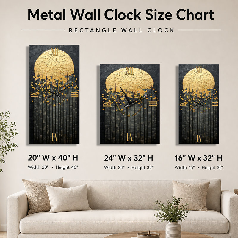 Horloge murale silencieuse en métal Moonlit Pine Hollow II - Cabine, H 32 po x l 24 po - Rectangle