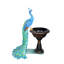 Sculpture bronze avec fontaine paon et bol décoratif