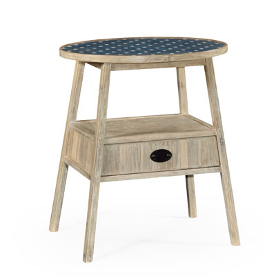 William Yeoward Solid Wood Tray Top End Table with Storage