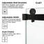 Porte de douche coulissante double sans cadre l 44 à 49 po x H 76 po avec verre trempé transparent de 3/8 po (10 mm), film incassable et localisateur de trous d'installation-115994780