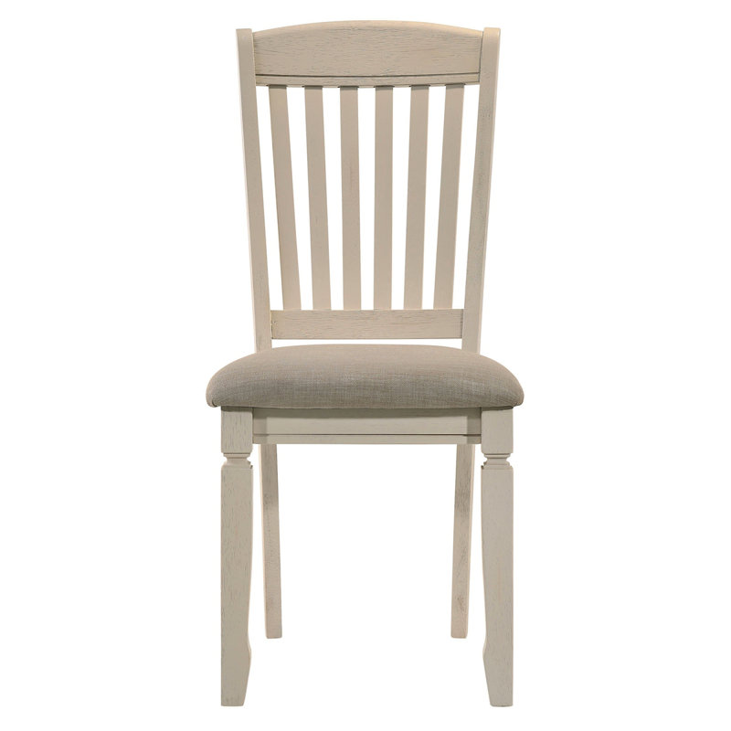Ensemble de 2 chaises d'appoint à dossier à lattes brun clair et crème