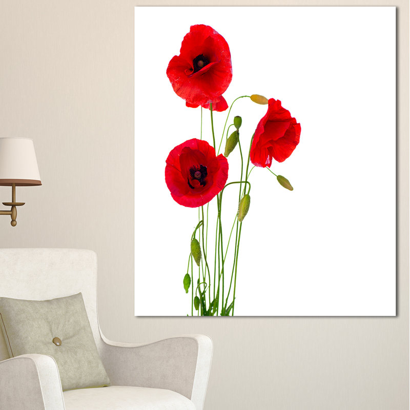 «Isolé rouge coquelicot», impression, H 40 po x l 30 po x P 1 po, Toile tendue