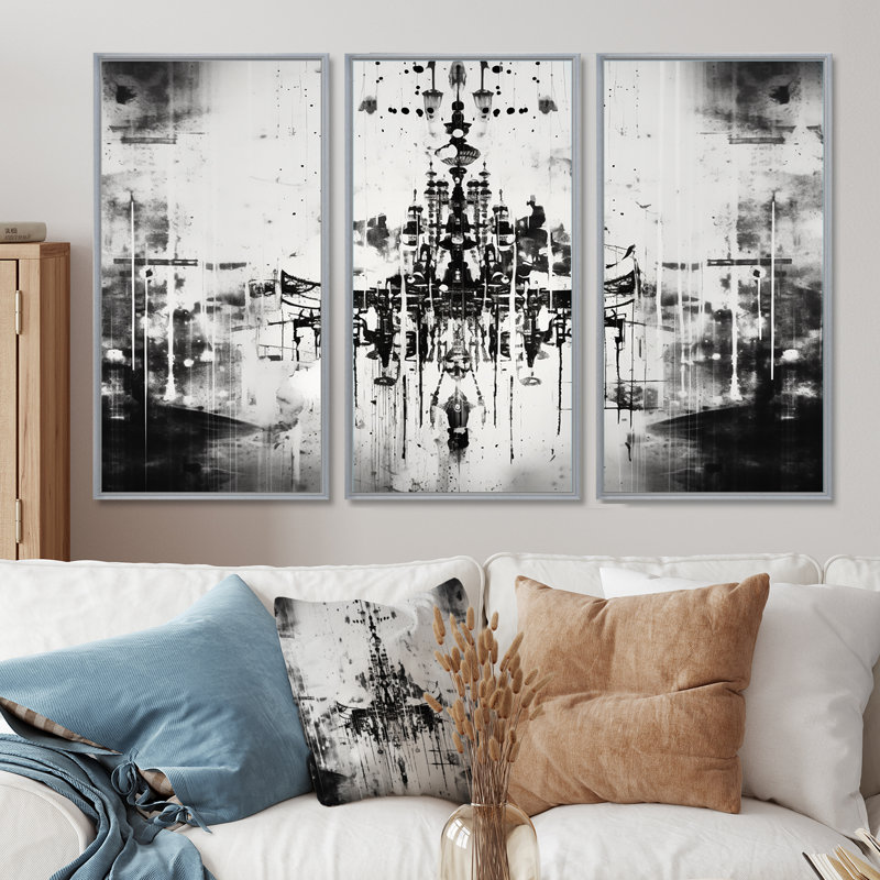 Reneau - Ensemble d'art mural lustre Glam, H 28 po x l 36 po x P 1 po, Encadrement argenté
