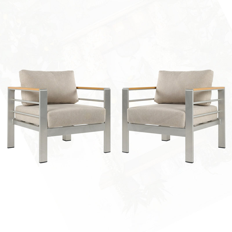 Fauteuil club d'extérieur en aluminium