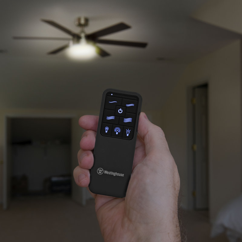 Black Four Speed Ceiling Fan Remote Control with Backlit Buttons