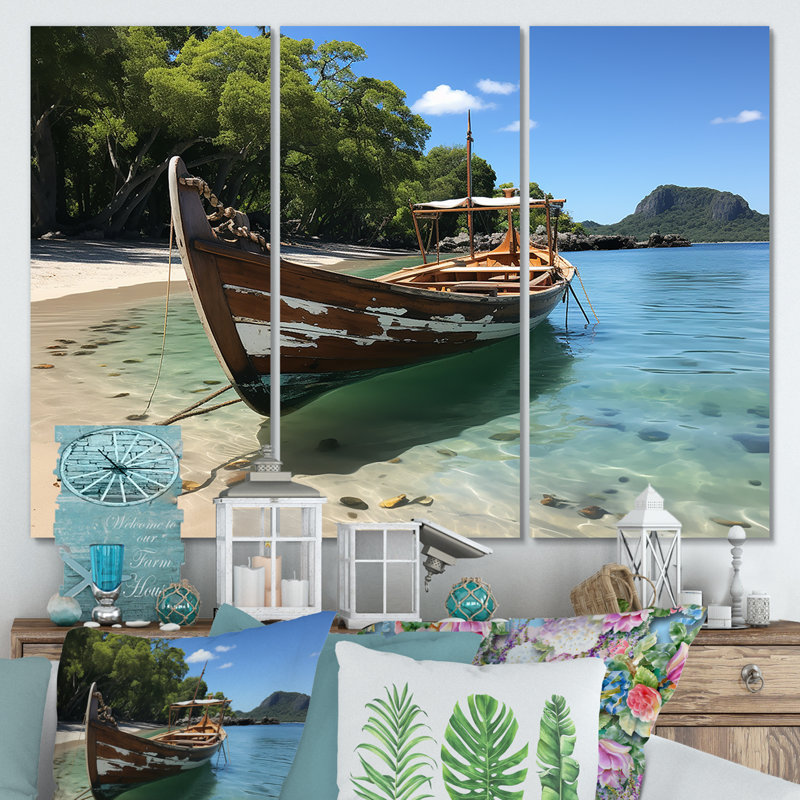 Kradi's Coastal Cradle Tranquil Waters - Art mural plage, H 28 po x l 36 po