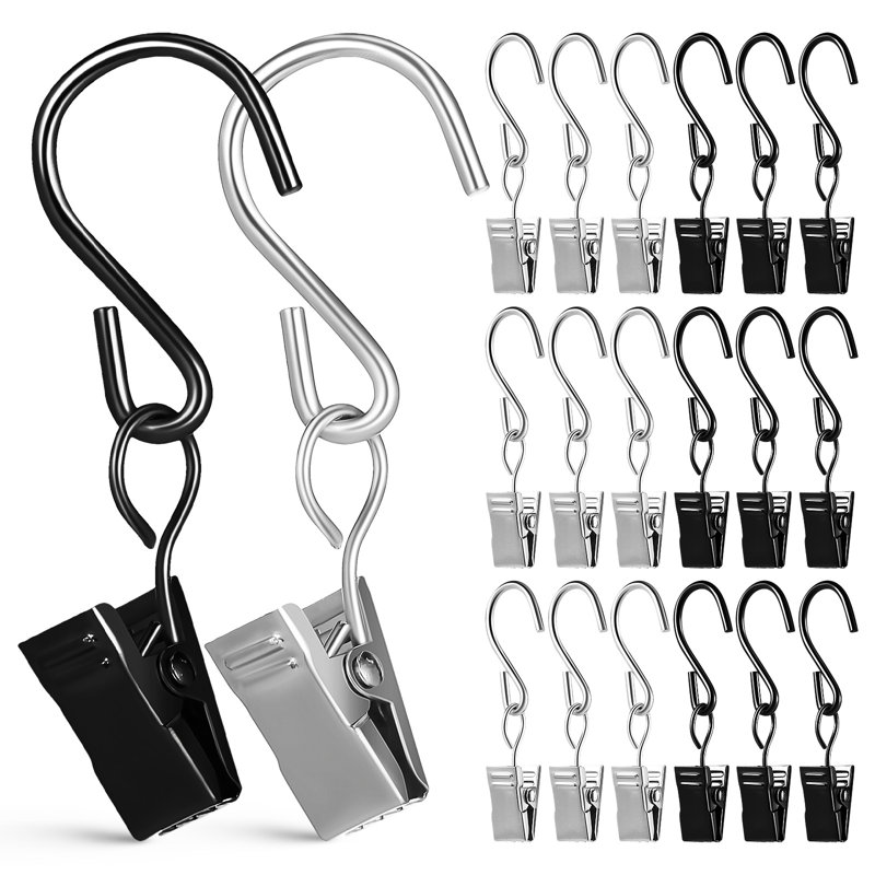 50Pcs Curtain Clips Curtain Hooks With Clips Hanging Clips Curtain Hooks